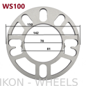 проставка колесного диска WS-100 3 мм универсальная 4 / 5 отверстий PCD 93-130