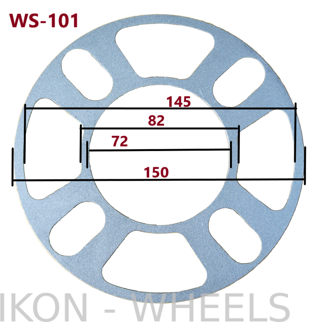 проставка колесного диска WS-101 8 мм универсальная 4 отверстия PCD 94-133