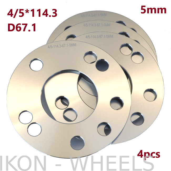 проставка колесного диска 5 мм PCD 4х114,3 / 5х114,3 D67,1