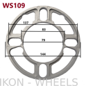 проставка колесного диска WS-109  5 мм универсальная 4 / 5 отверстий PCD 95-125